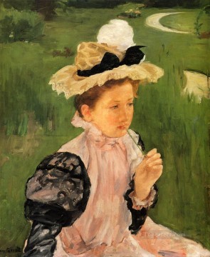 María Cassatt Painting - Retrato de una joven madres hijos Mary Cassatt